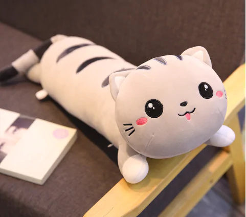 Almohada de gato para niños de 130 cm de largo