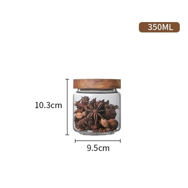 Tarro de almacenamiento de cocina hermético de vidrio