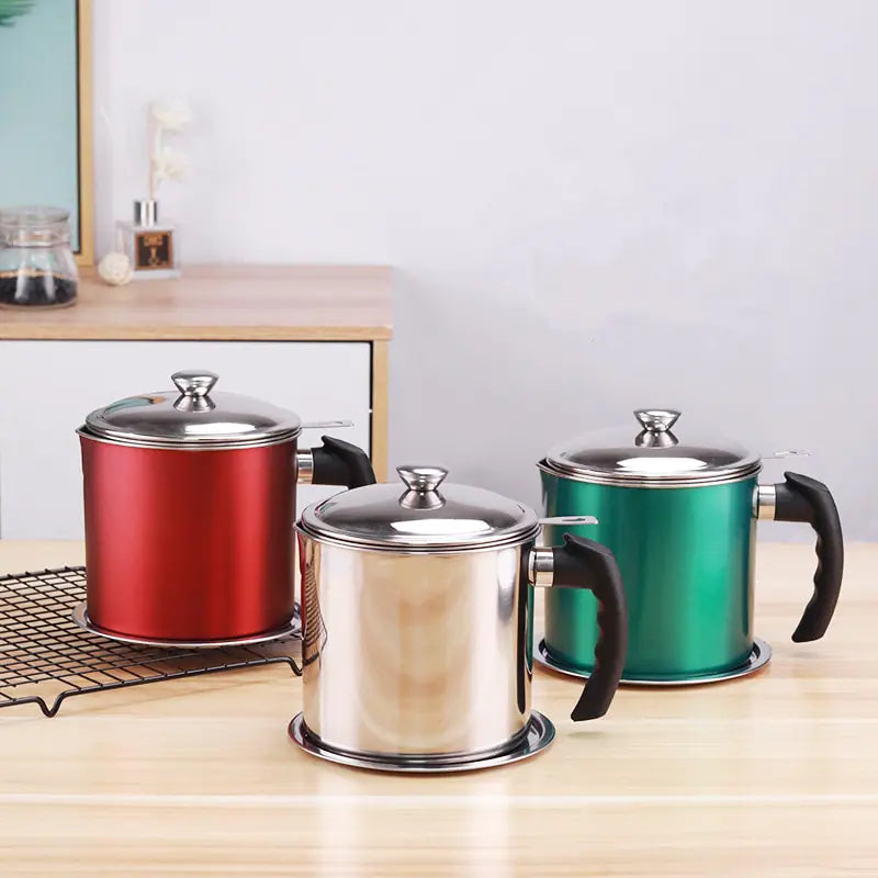 Olla de filtro de aceite doméstico de acero inoxidable de 1,3 l