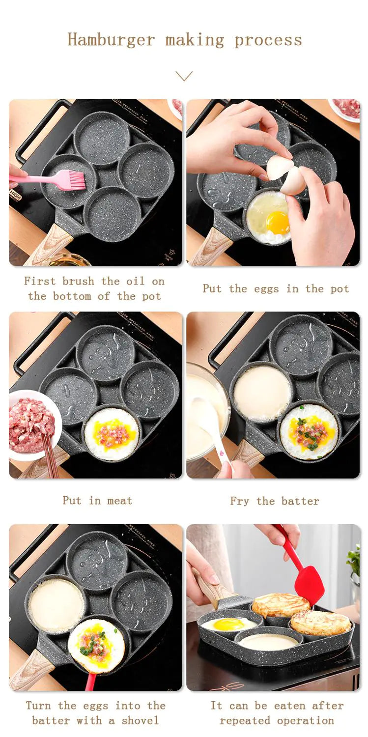 Sartén para tortillas antiadherente de 4 orificios