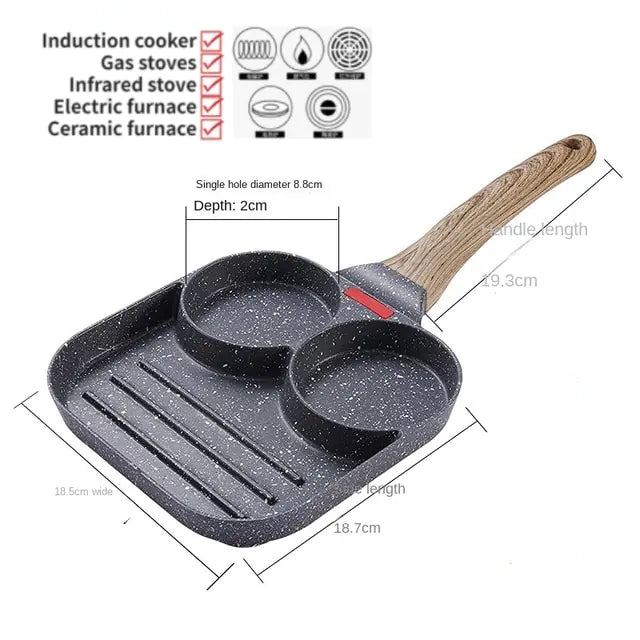 Sartén para tortillas antiadherente de 4 orificios