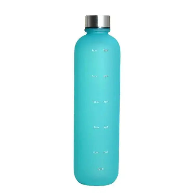 Botella de agua con marcador de tiempo