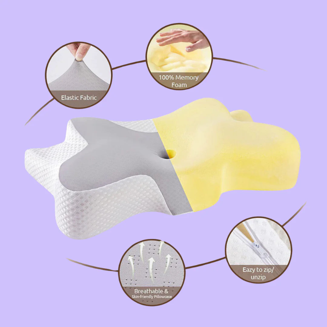 Almohada para el cuello con forma de mariposa de espuma viscoelástica