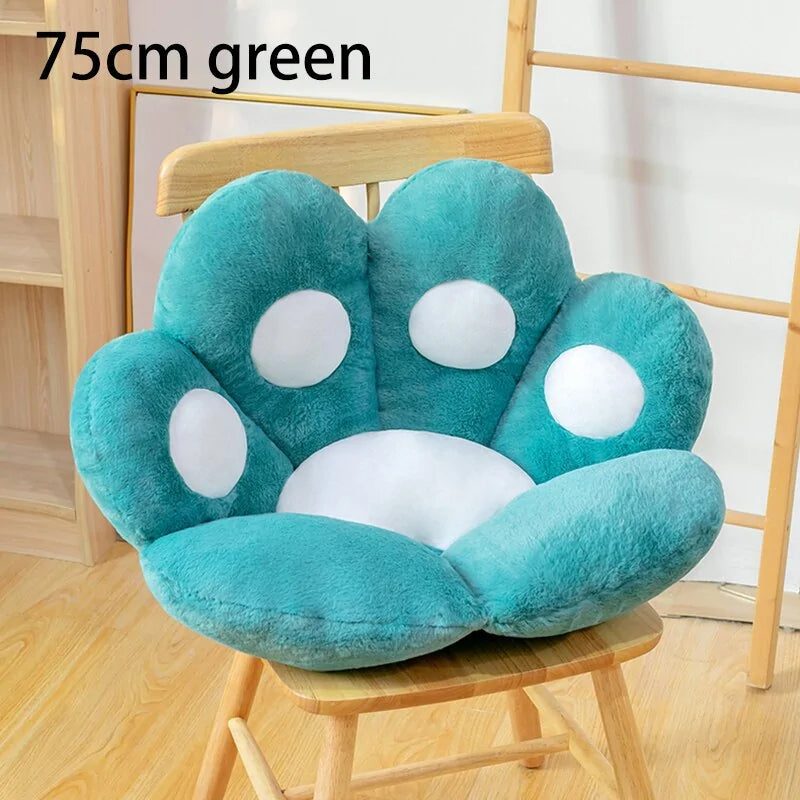 Cojín de asiento de felpa con forma de pata de oso y gato