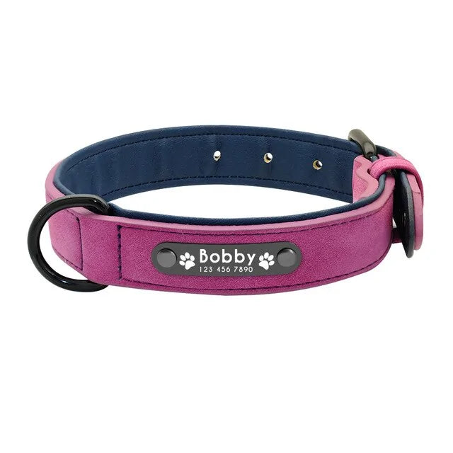 Collar de perro de cuero personalizado