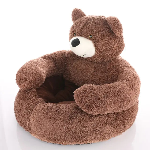 Warm Plush Bear Hug Pet Bed