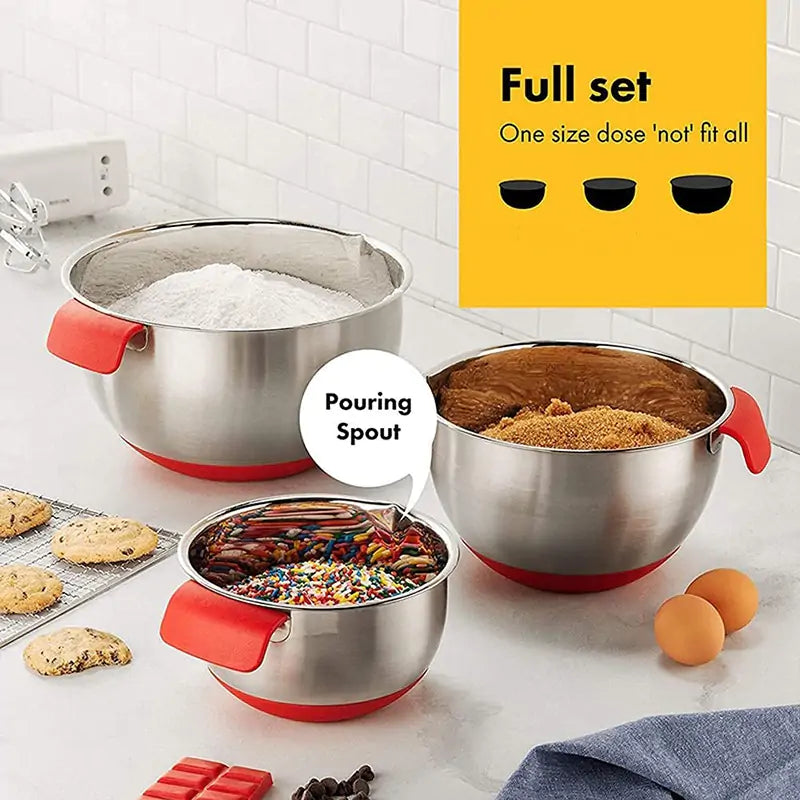 Stainless Steel Non Slip Mixing Bowls