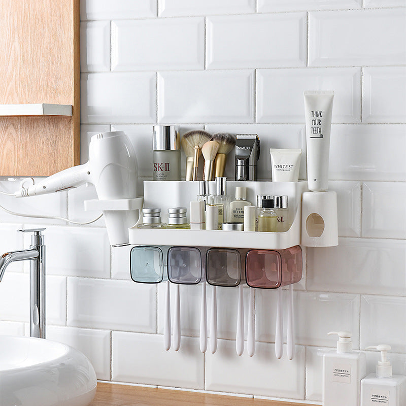 Hole-Free Bathroom Organizer Shelf