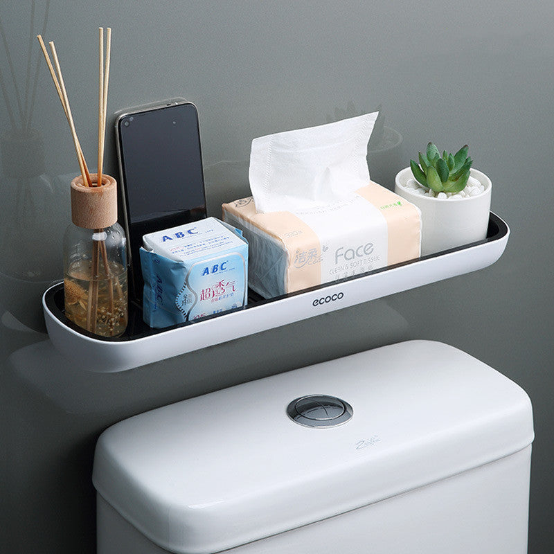 Hole-Free Bathroom Drain Storage Rack