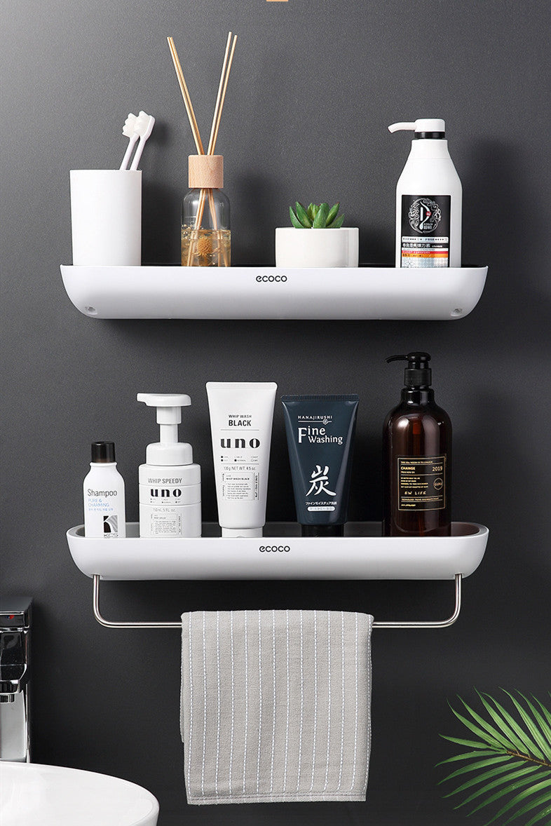 Hole-Free Bathroom Drain Storage Rack