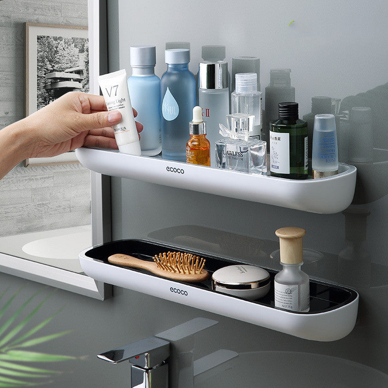 Hole-Free Bathroom Drain Storage Rack