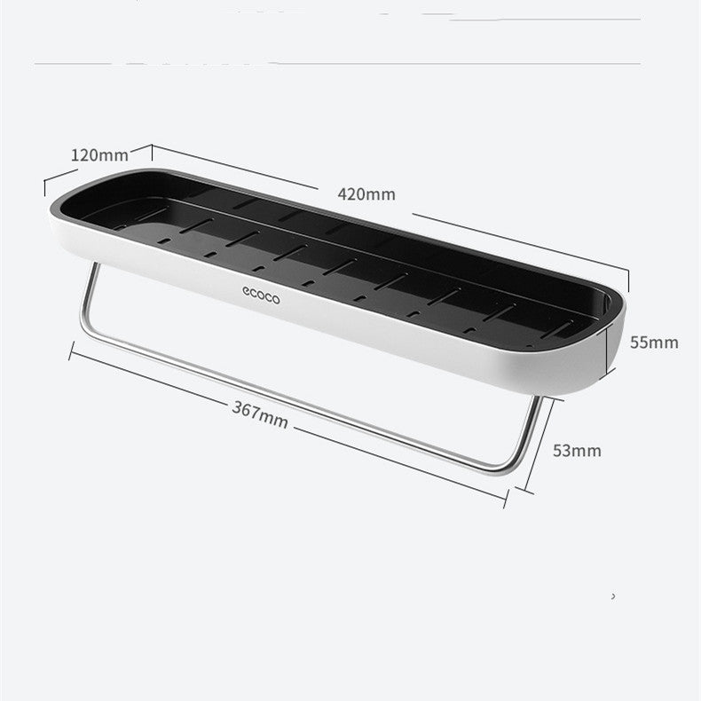 Hole-Free Bathroom Drain Storage Rack