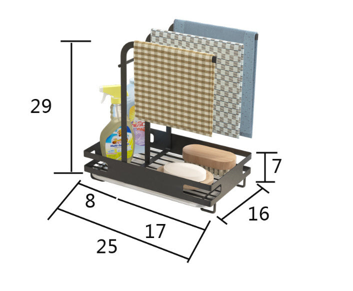 Estante para trapos de cocina para colgar en la pared sin perforaciones 