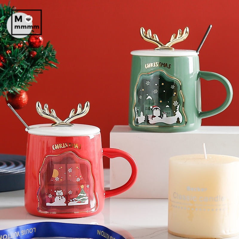 Merry Christmas Ceramic Mug Set