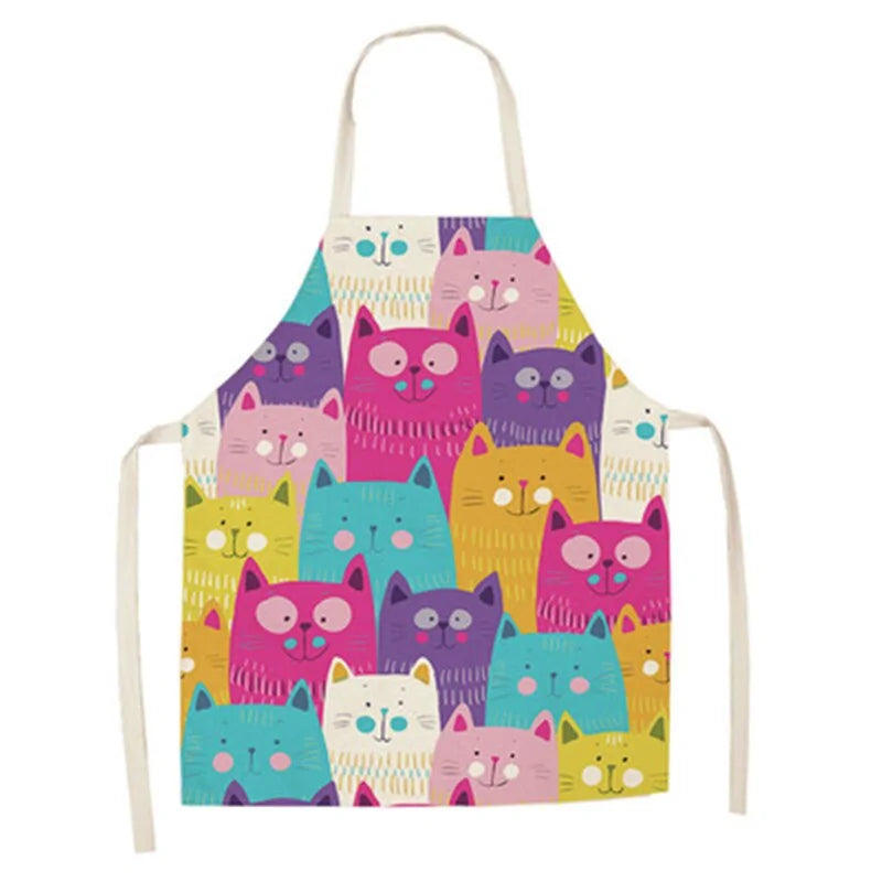 Delantal de cocina con estampado de gato lindo