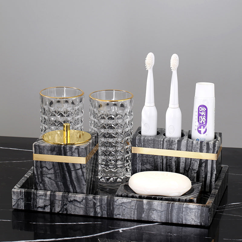 Marble Bathroom Candy Set: Five-Piece