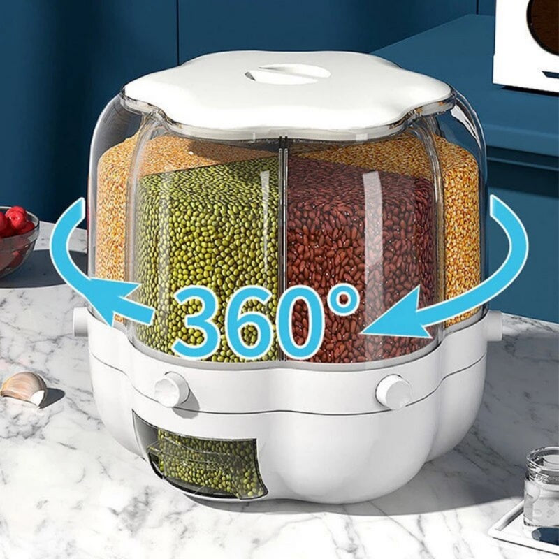 Large Food Storage Container, 360 Rotating