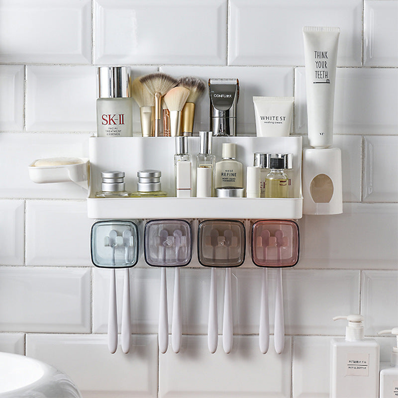 Hole-Free Bathroom Organizer Shelf