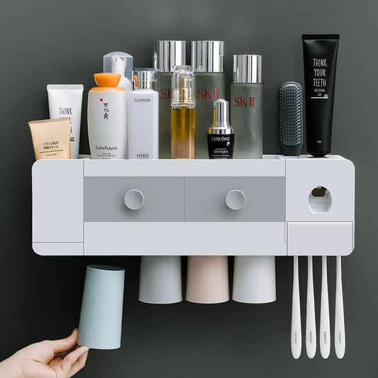 Wall-Mounted Magnetic Toothbrush Rack