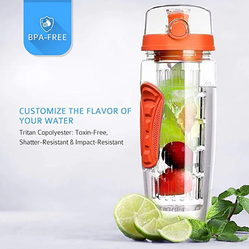 Botella de agua con infusor de frutas de 32 oz