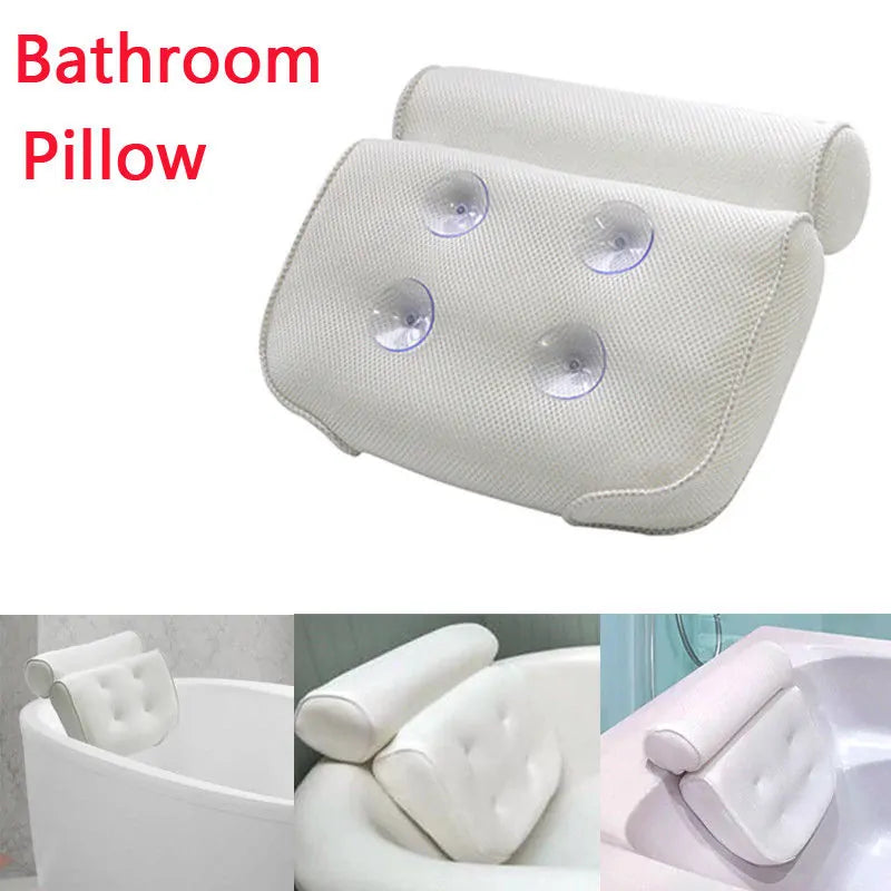 Almohada de baño de malla 3D con ventosas