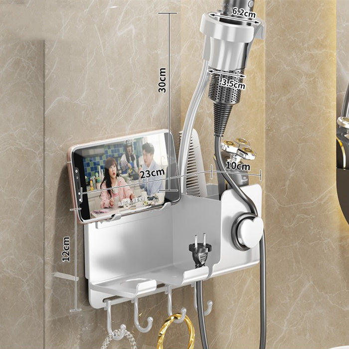 Perforation-Free Hair Dryer Shelf