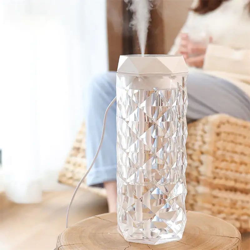 Humidificador de aire con lámpara de cristal