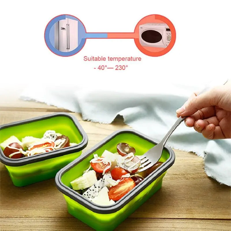 Silicone Rectangle Collapsible Lunch Box