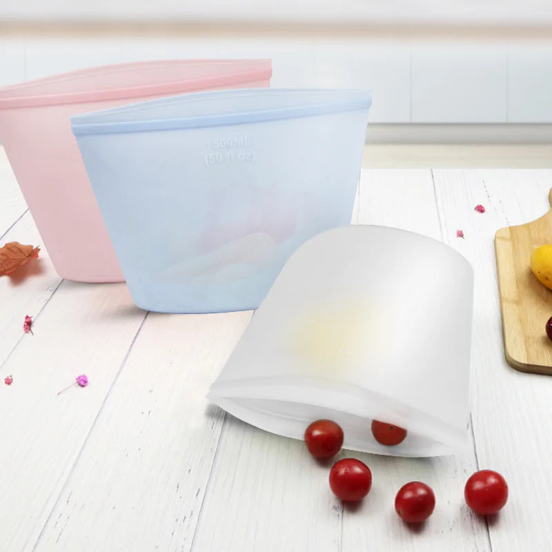 Reusable Silicone PEVA Food Storage Bags