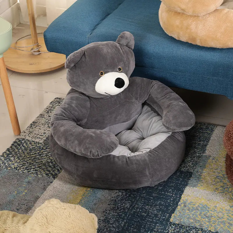 Warm Plush Bear Hug Pet Bed