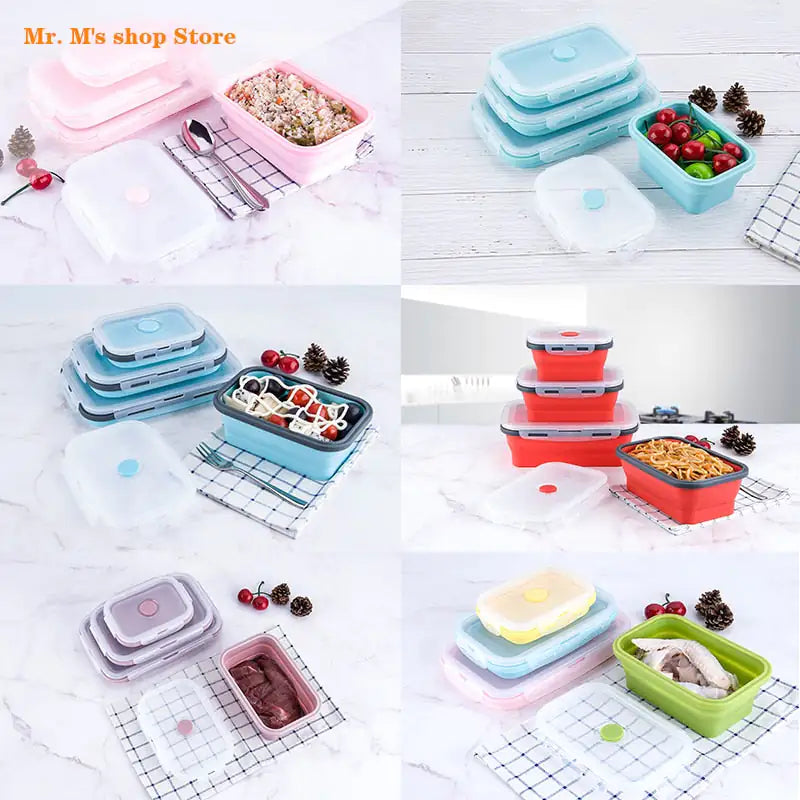 Silicone Rectangle Collapsible Lunch Box