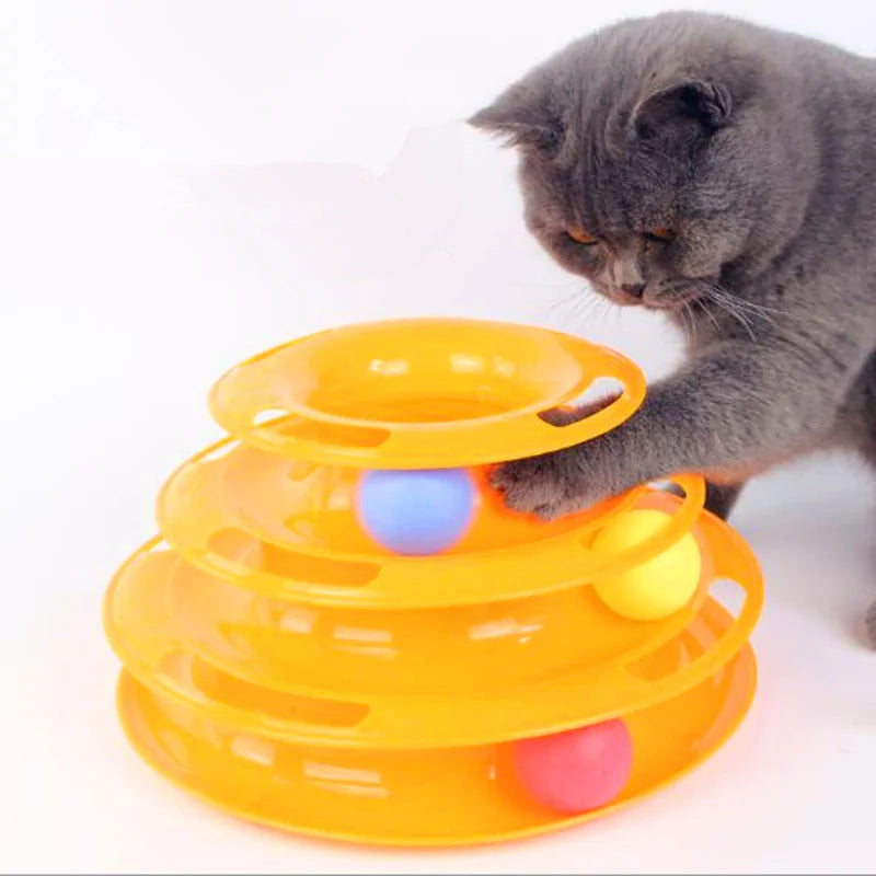 Three Level Pet Cat Toy Tower Tracks