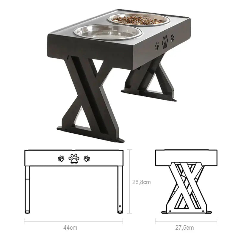 Adjustable Height Double-Bowl Pet feedingTable