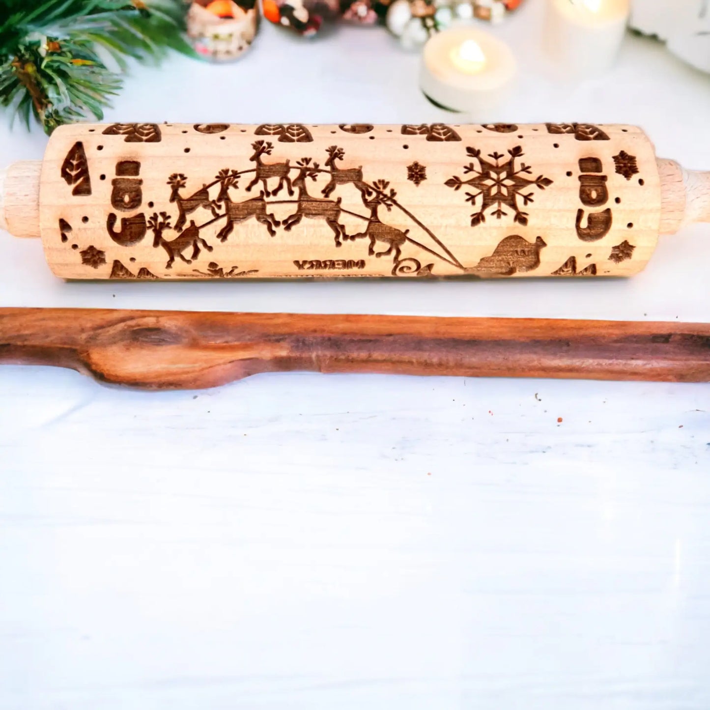 Rein Deer Sled Rolling Pin