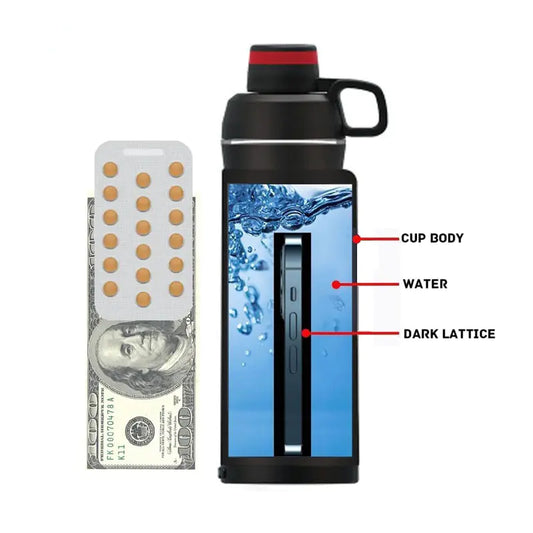 Water Bottle with Hidden Stash Secret Storage