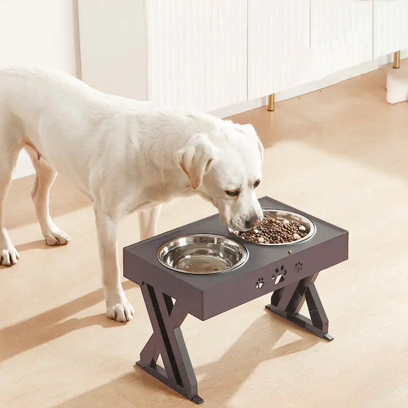 Adjustable Height Double-Bowl Pet feedingTable