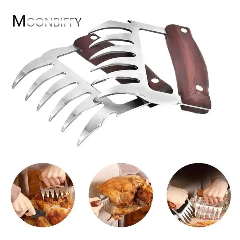 Outdoor Barbecue Fork with Beer Claws