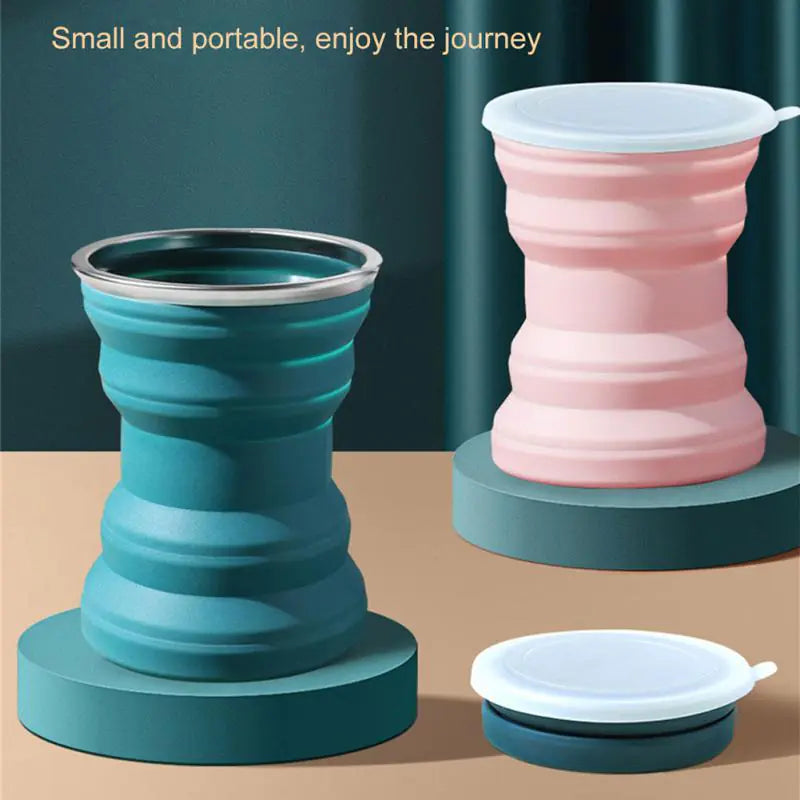 Portable Silicone Retractable Cup With Lid