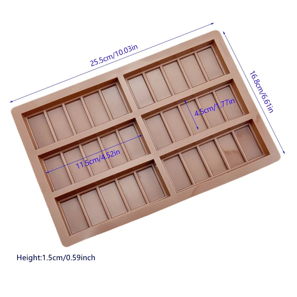 Molde de chocolate de silicona de 6 celdas