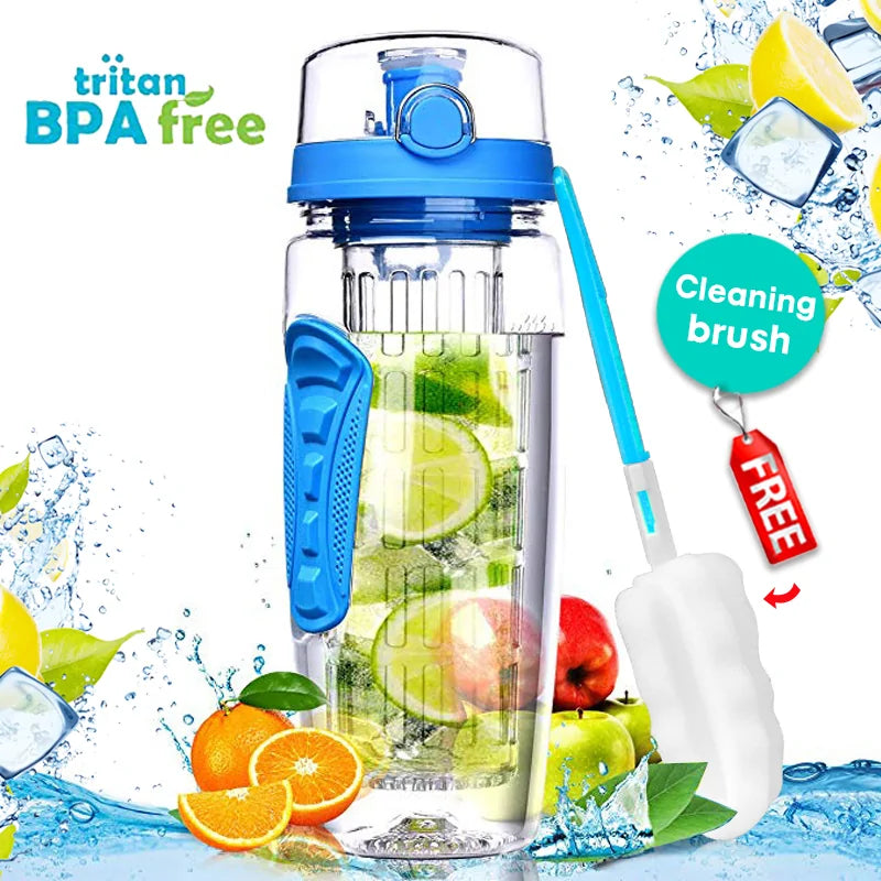 Botella de agua con infusor de frutas de 32 oz