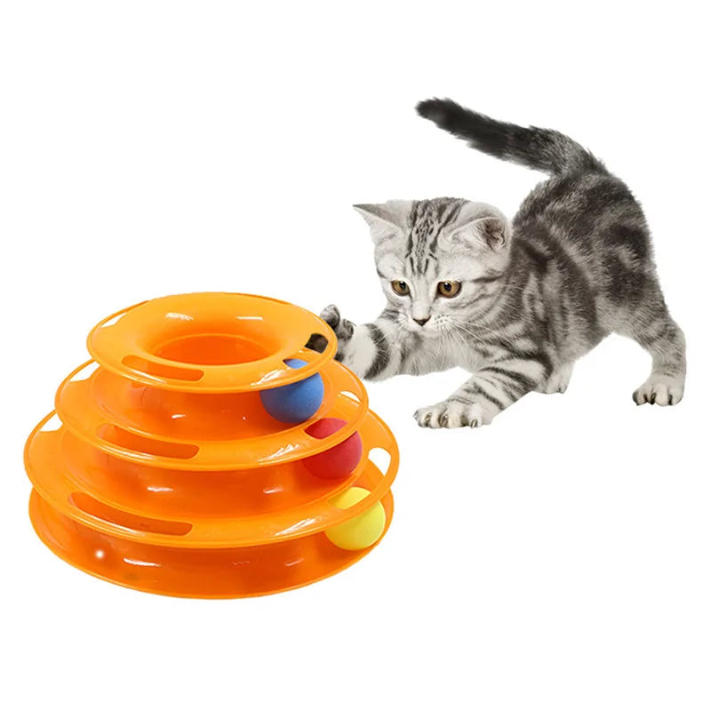 Three Level Pet Cat Toy Tower Tracks