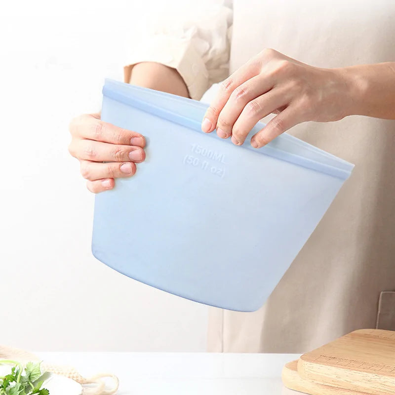 Reusable Silicone PEVA Food Storage Bags