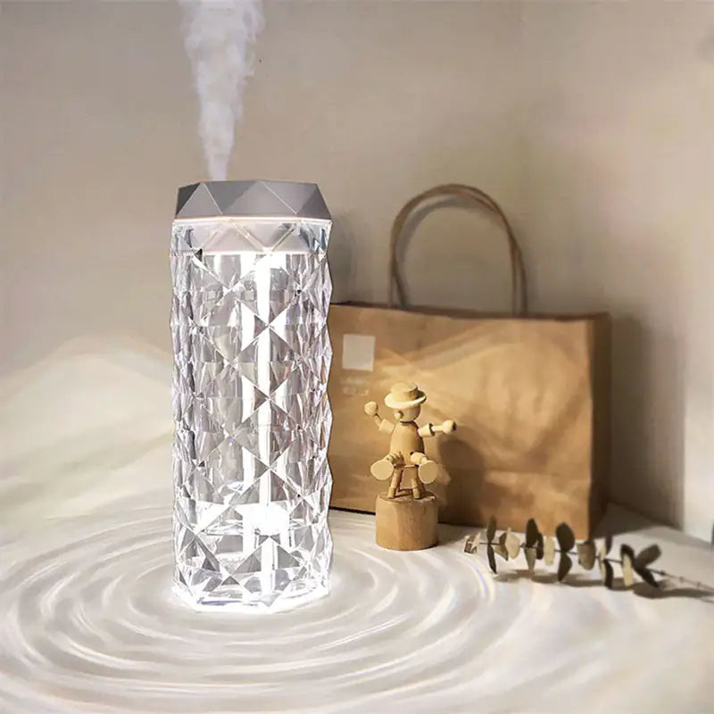 Humidificador de aire con lámpara de cristal