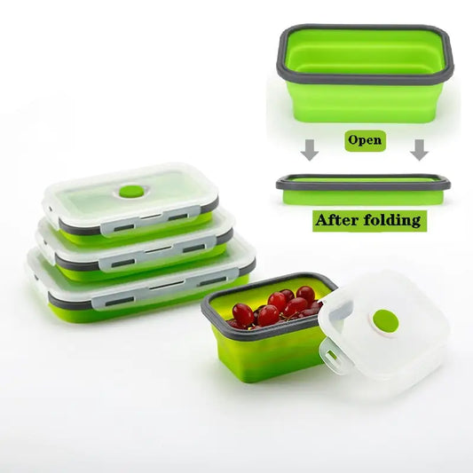 Silicone Rectangle Collapsible Lunch Box