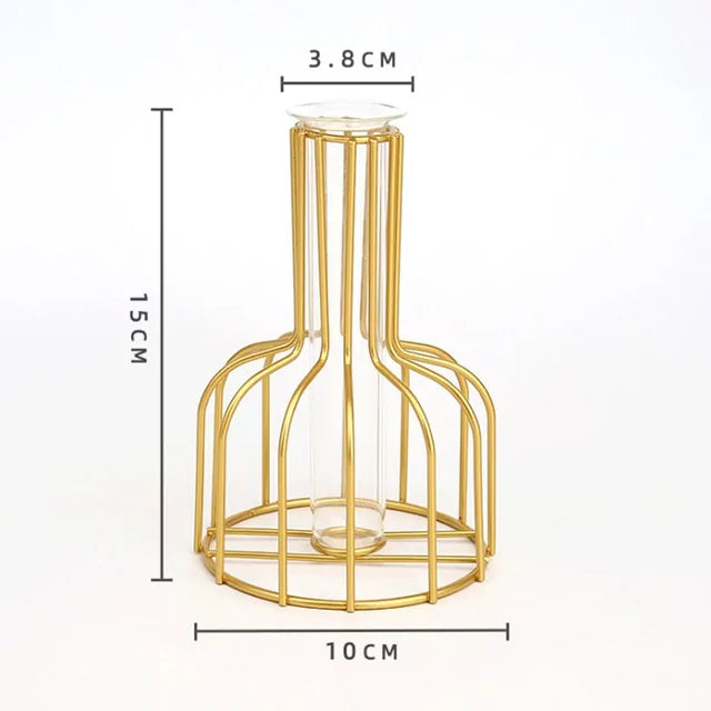 Jarrón de cristal dorado creativo