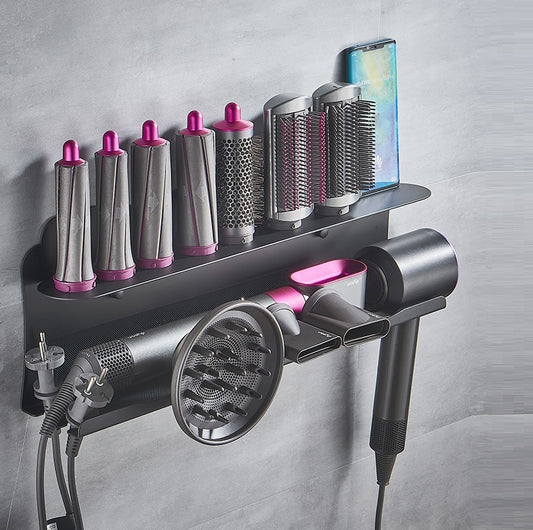 Wall-Mounted Punch-Free Curling Iron Holder