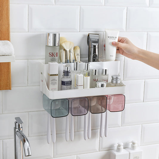 Hole-Free Bathroom Organizer Shelf