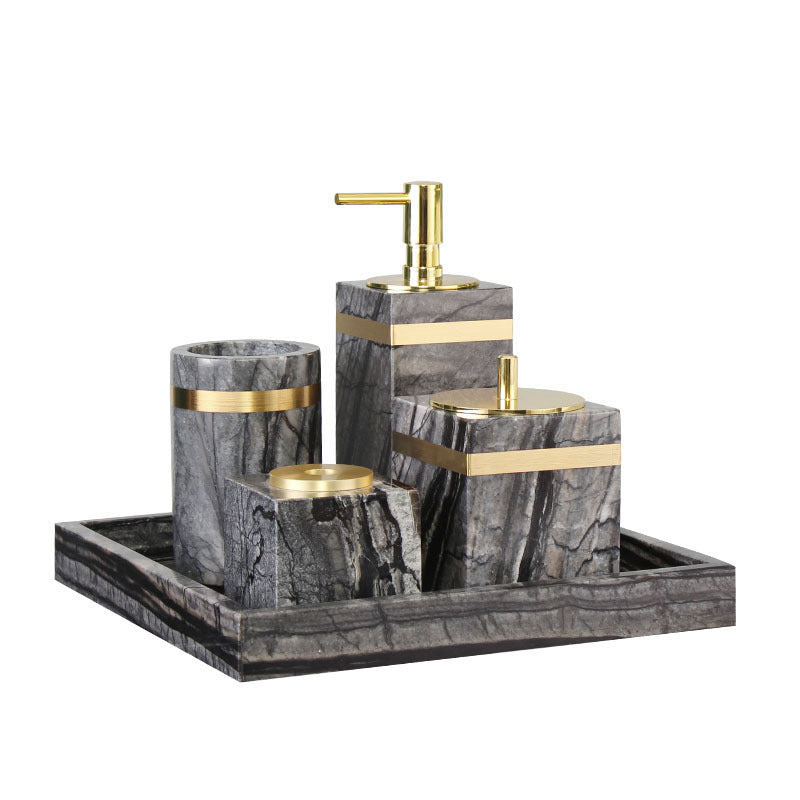 Marble Bathroom Candy Set: Five-Piece