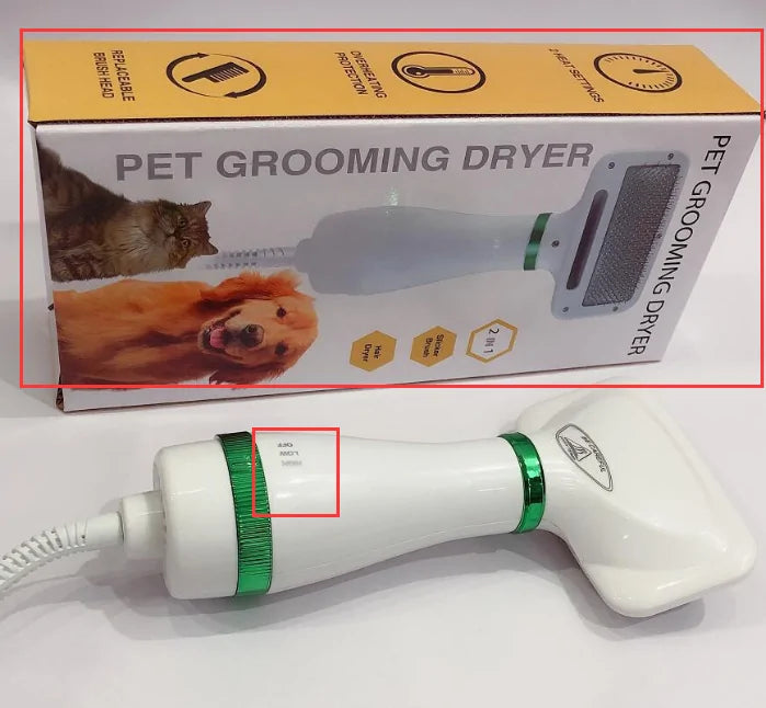 2-in-1 Portable Pet Grooming Dryer and Comb