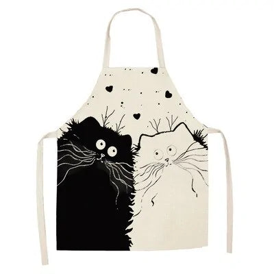 Delantal de cocina con estampado de gato lindo